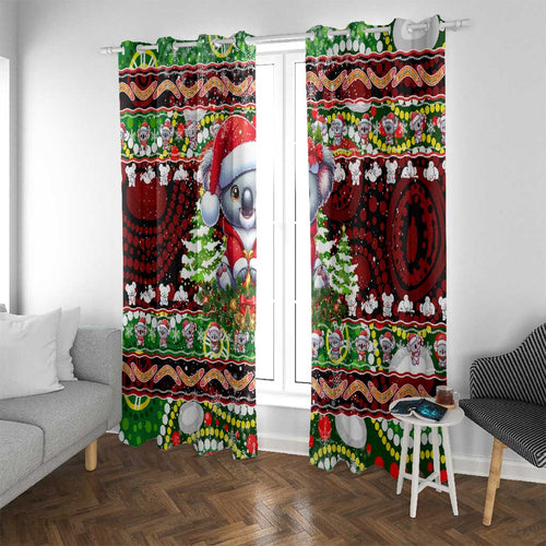 Koala Christmas Window Curtain Australia Aboriginal Cute Santa Koalas - Aussie Hoodie