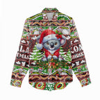 Koala Christmas Women Casual Shirt Australia Aboriginal Cute Santa Koalas - Aussie Hoodie