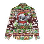 Koala Christmas Women Casual Shirt Australia Aboriginal Cute Santa Koalas - Aussie Hoodie