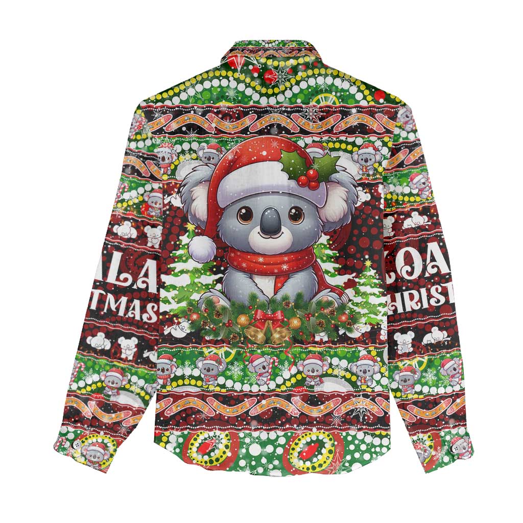 Koala Christmas Women Casual Shirt Australia Aboriginal Cute Santa Koalas - Aussie Hoodie