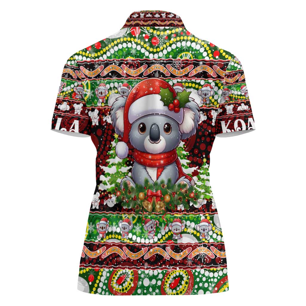 Koala Christmas Women Polo Shirt Australia Aboriginal Cute Santa Koalas - Aussie Hoodie