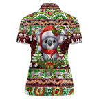 Koala Christmas Women Polo Shirt Australia Aboriginal Cute Santa Koalas - Aussie Hoodie