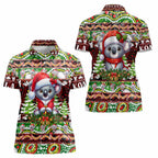 Koala Christmas Women Polo Shirt Australia Aboriginal Cute Santa Koalas - Aussie Hoodie