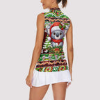 Koala Christmas Women Sleeveless Polo Shirt Australia Aboriginal Cute Santa Koalas - Aussie Hoodie