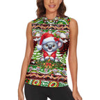 Koala Christmas Women Sleeveless Polo Shirt Australia Aboriginal Cute Santa Koalas - Aussie Hoodie