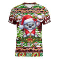 Koala Christmas Women V-Neck T-Shirt Australia Aboriginal Cute Santa Koalas - Aussie Hoodie