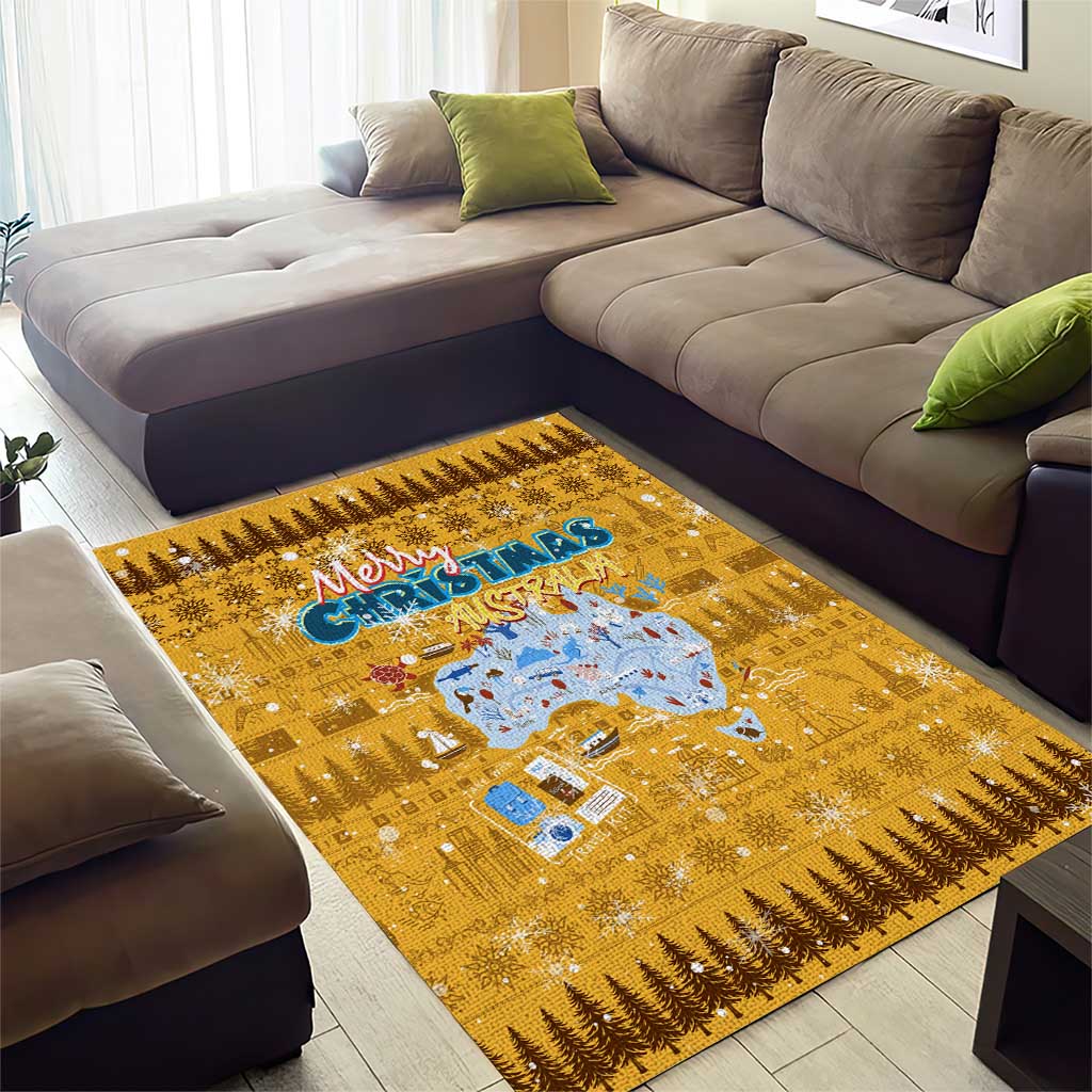 Merry Christmas Australia Area Rug Xmas Travel Map - Aussie Hoodie