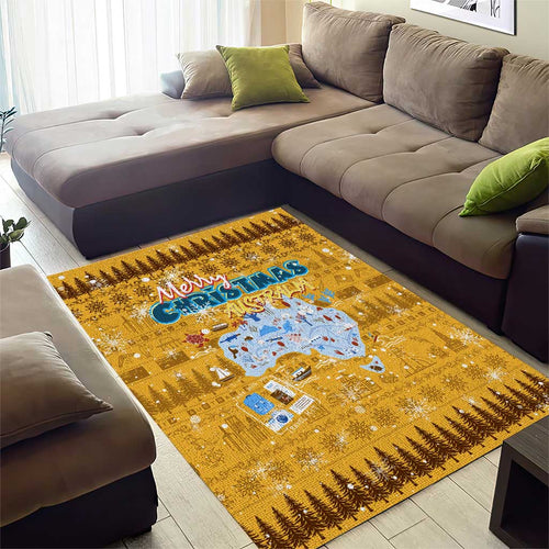 Merry Christmas Australia Area Rug Xmas Travel Map - Aussie Hoodie