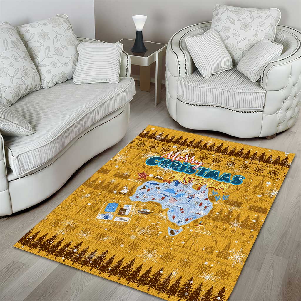 Merry Christmas Australia Area Rug Xmas Travel Map - Aussie Hoodie