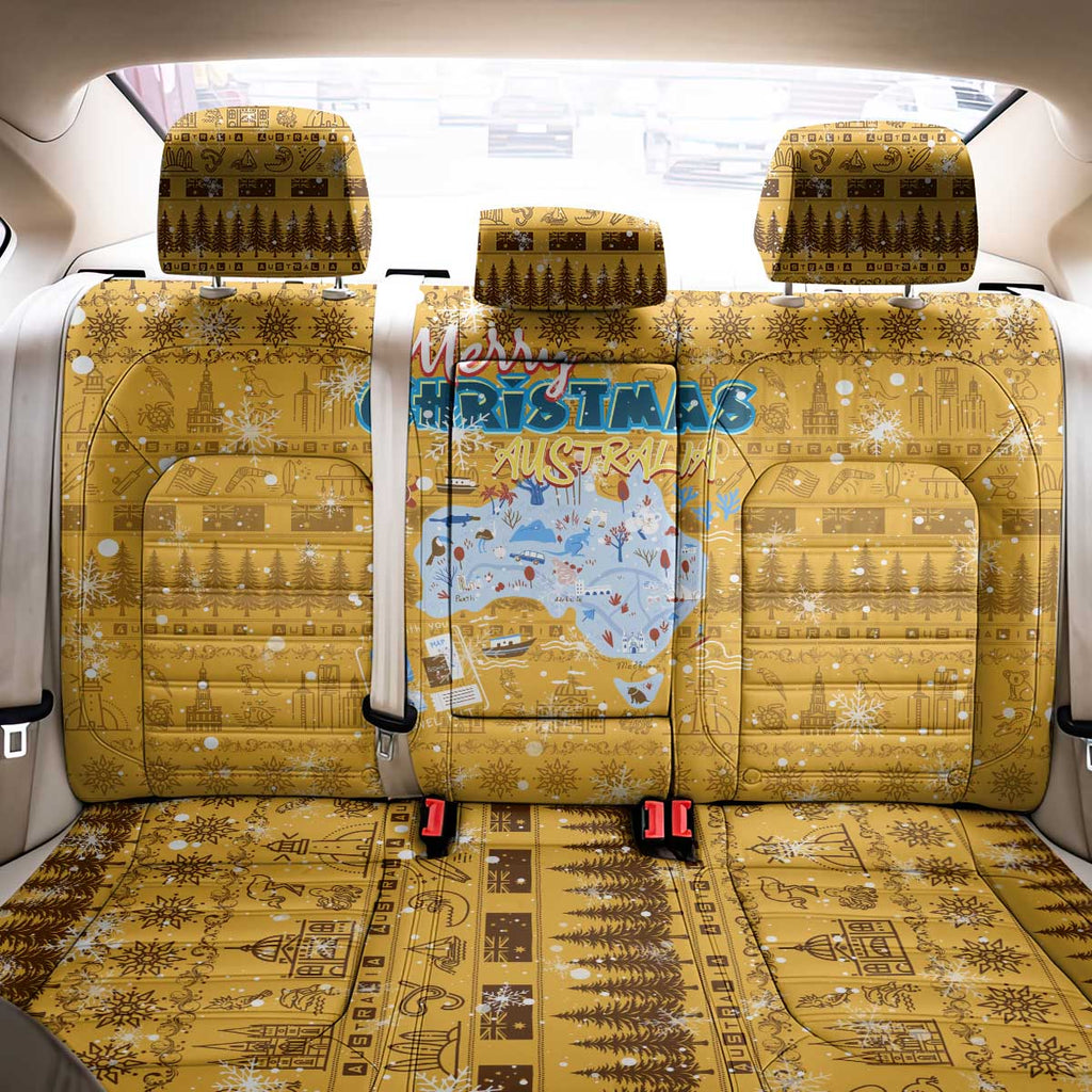 Merry Christmas Australia Back Car Seat Cover Xmas Travel Map - Aussie Hoodie
