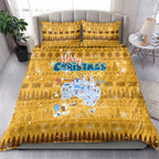 Merry Christmas Australia Bedding Set Xmas Travel Map - Aussie Hoodie