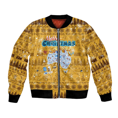 Merry Christmas Australia Bomber Jacket Xmas Travel Map - Aussie Hoodie