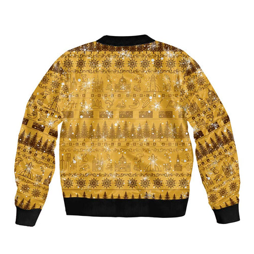 Merry Christmas Australia Bomber Jacket Xmas Travel Map - Aussie Hoodie