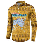 Merry Christmas Australia Button Sweatshirt Xmas Travel Map - Aussie Hoodie
