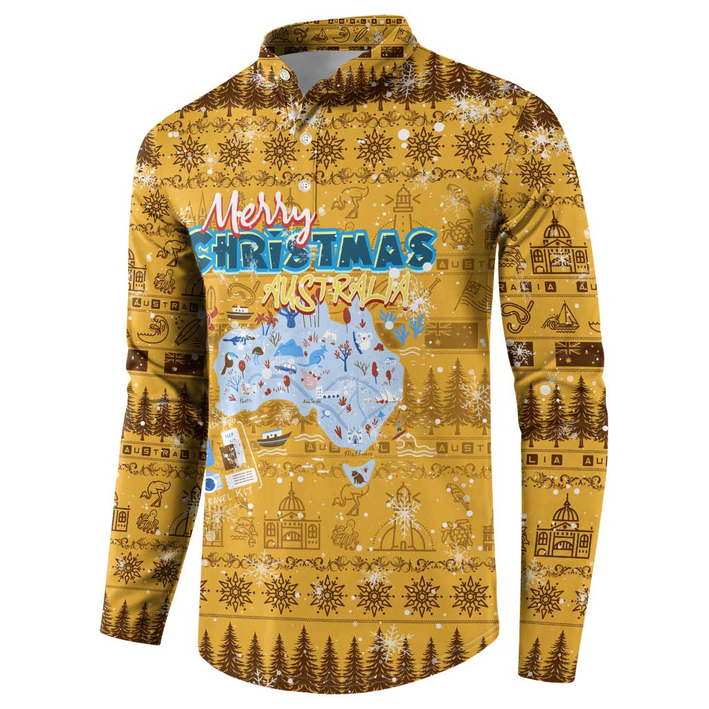 Merry Christmas Australia Button Sweatshirt Xmas Travel Map - Aussie Hoodie