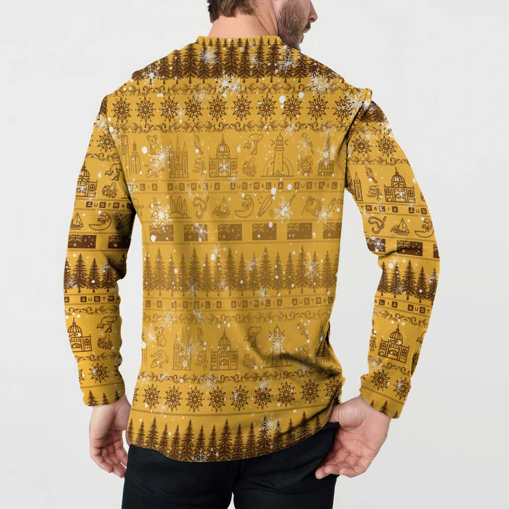 Merry Christmas Australia Button Sweatshirt Xmas Travel Map - Aussie Hoodie