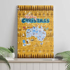 Merry Christmas Australia Canvas Wall Art Xmas Travel Map - Aussie Hoodie