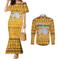 Merry Christmas Australia Couples Matching Mermaid Dress and Long Sleeve Button Shirt Xmas Travel Map - Aussie Hoodie