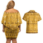 Merry Christmas Australia Couples Matching Off Shoulder Short Dress and Hawaiian Shirt Xmas Travel Map - Aussie Hoodie