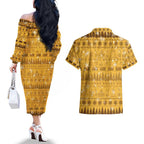 Merry Christmas Australia Couples Matching Off The Shoulder Long Sleeve Dress and Hawaiian Shirt Xmas Travel Map - Aussie Hoodie