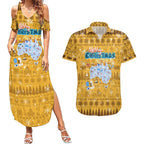 Merry Christmas Australia Couples Matching Summer Maxi Dress and Hawaiian Shirt Xmas Travel Map - Aussie Hoodie