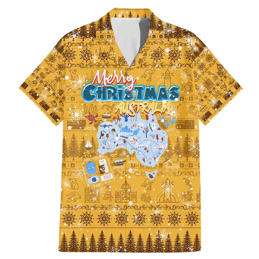 Merry Christmas Australia Family Matching Mermaid Dress and Hawaiian Shirt Xmas Travel Map - Aussie Hoodie