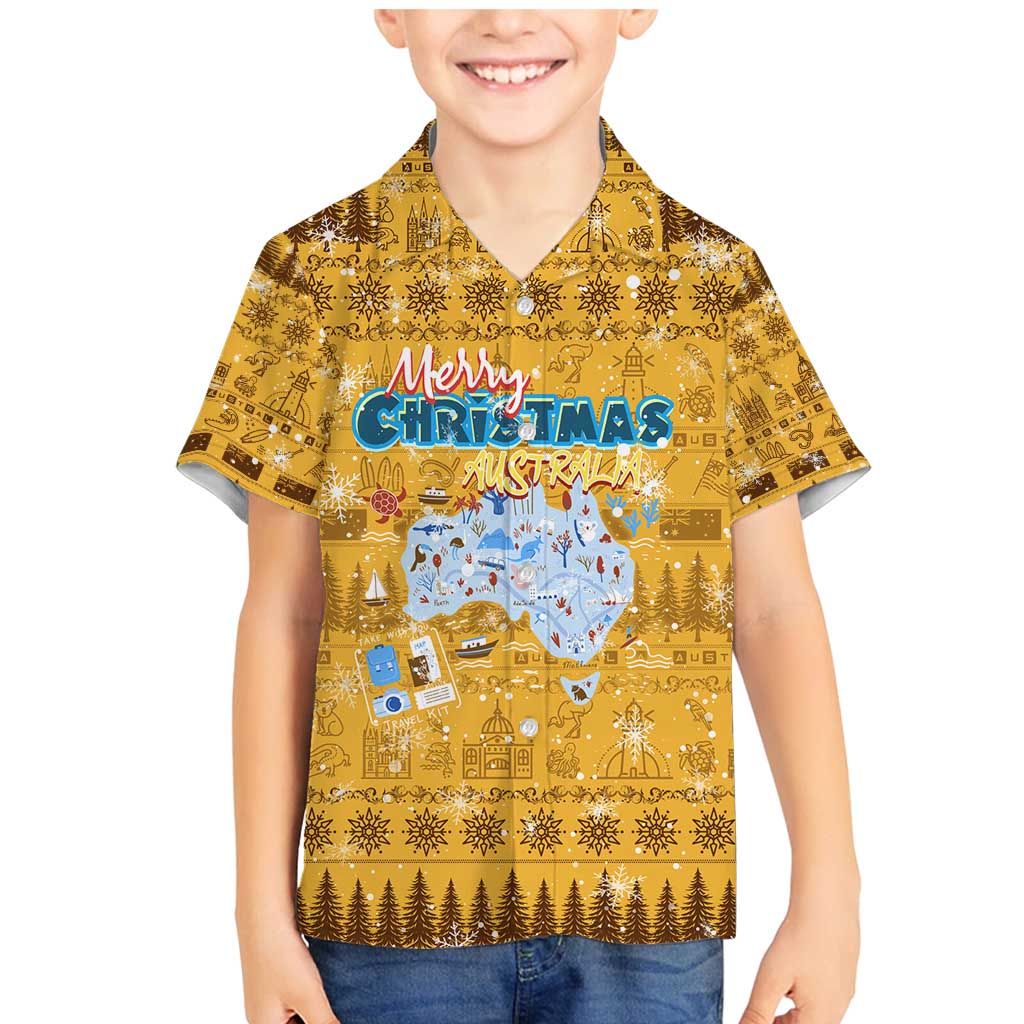 Merry Christmas Australia Family Matching Mermaid Dress and Hawaiian Shirt Xmas Travel Map - Aussie Hoodie