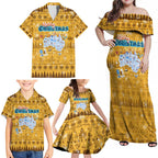 Merry Christmas Australia Family Matching Off Shoulder Maxi Dress and Hawaiian Shirt Xmas Travel Map - Aussie Hoodie