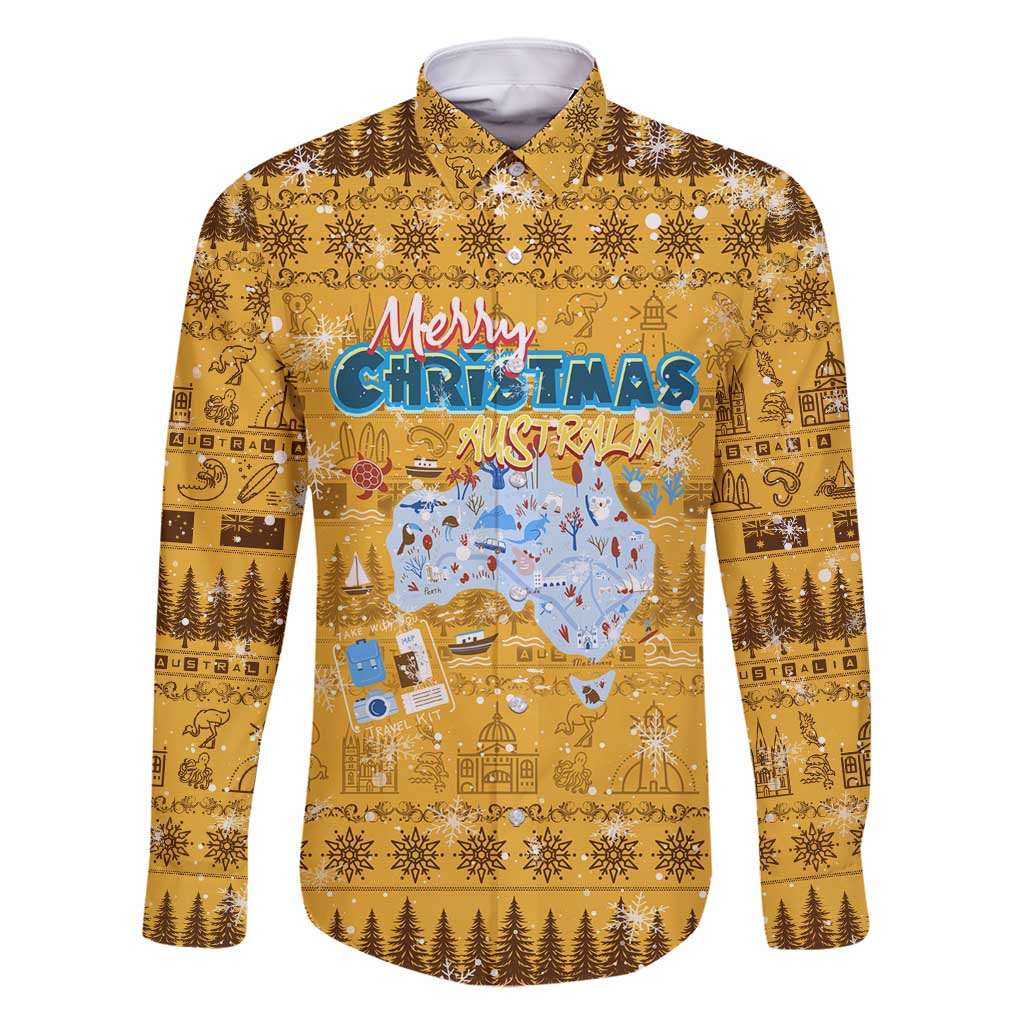 Merry Christmas Australia Family Matching Off Shoulder Maxi Dress and Hawaiian Shirt Xmas Travel Map - Aussie Hoodie