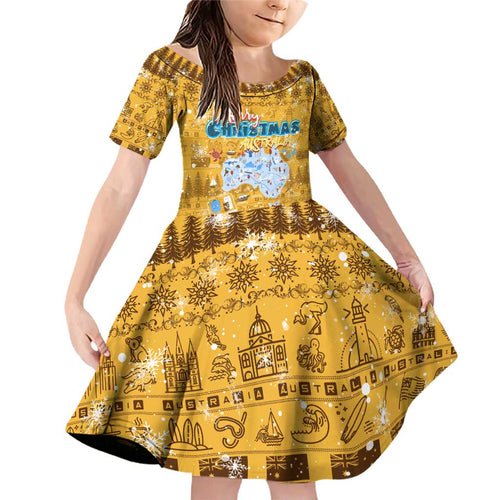 Merry Christmas Australia Family Matching Off Shoulder Short Dress and Hawaiian Shirt Xmas Travel Map - Aussie Hoodie