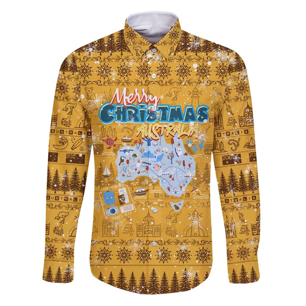 Merry Christmas Australia Family Matching Puletasi and Hawaiian Shirt Xmas Travel Map - Aussie Hoodie