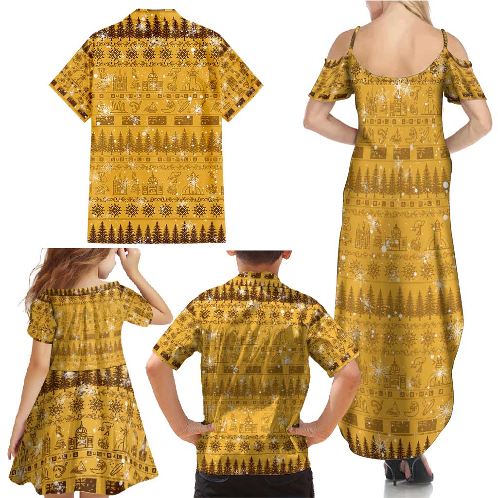 Merry Christmas Australia Family Matching Summer Maxi Dress and Hawaiian Shirt Xmas Travel Map - Aussie Hoodie