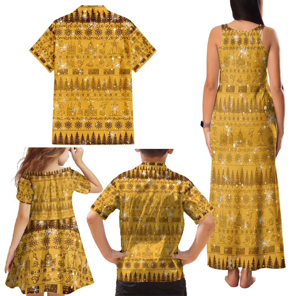 Merry Christmas Australia Family Matching Tank Maxi Dress and Hawaiian Shirt Xmas Travel Map - Aussie Hoodie