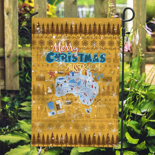 Merry Christmas Australia Garden Flag Xmas Travel Map - Aussie Hoodie
