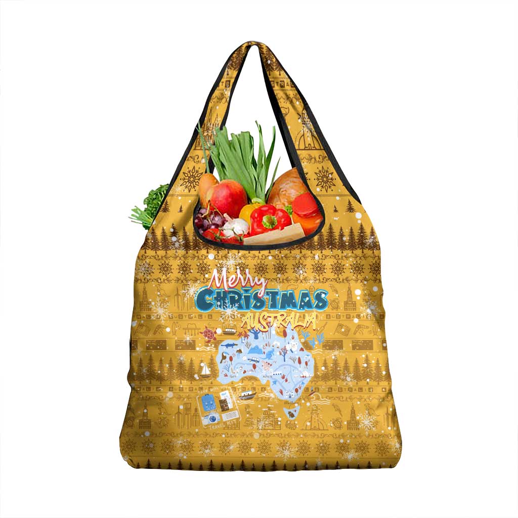 Merry Christmas Australia Grocery Bag Xmas Travel Map - Aussie Hoodie
