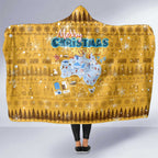 Merry Christmas Australia Hooded Blanket Xmas Travel Map - Aussie Hoodie