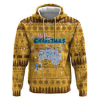Merry Christmas Australia Hoodie Xmas Travel Map - Aussie Hoodie