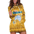 Merry Christmas Australia Hoodie Dress Xmas Travel Map - Aussie Hoodie
