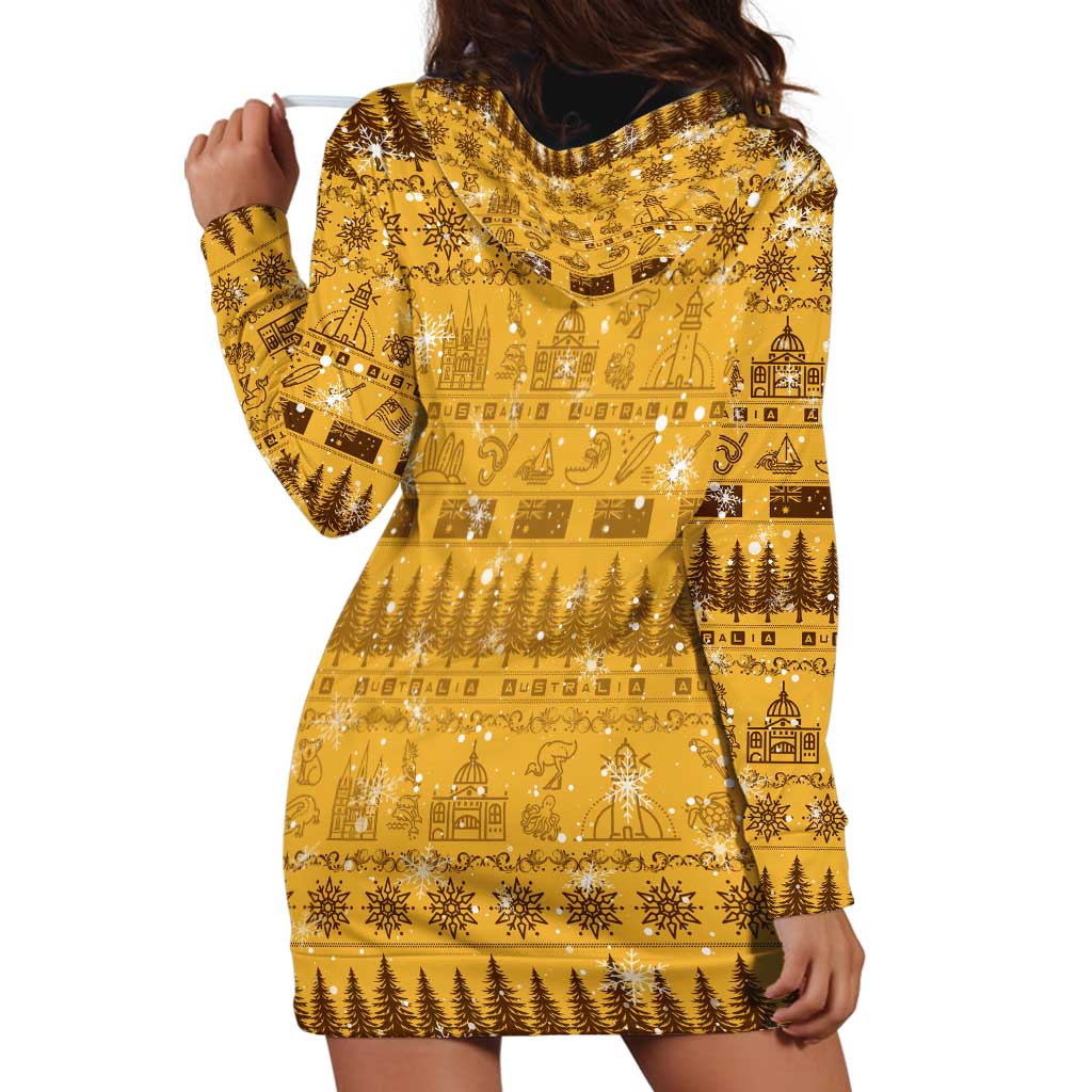 Merry Christmas Australia Hoodie Dress Xmas Travel Map - Aussie Hoodie