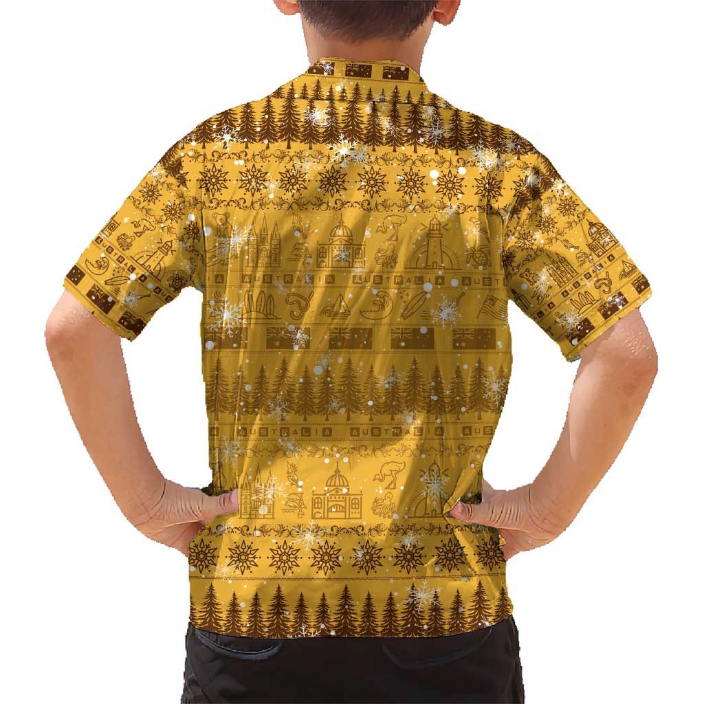 Merry Christmas Australia Kid Hawaiian Shirt Xmas Travel Map - Aussie Hoodie