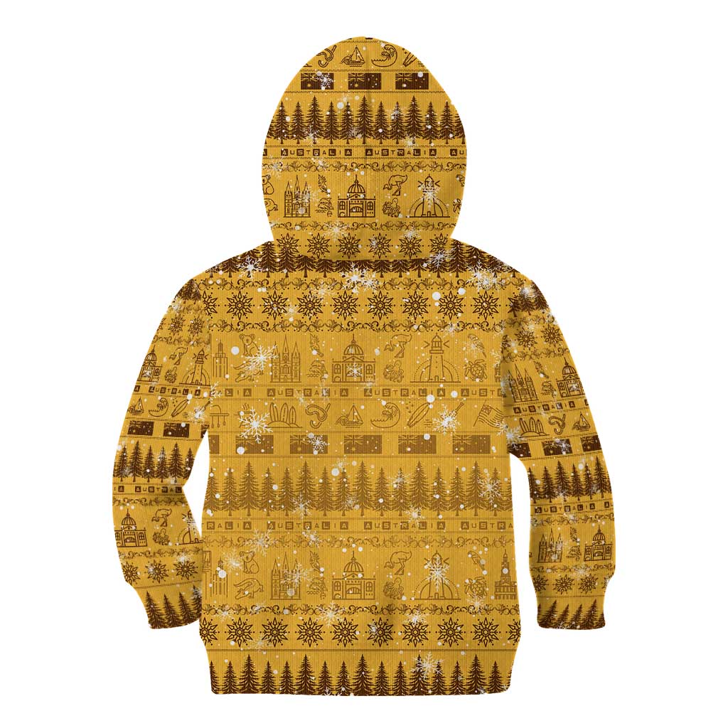 Merry Christmas Australia Kid Hoodie Xmas Travel Map - Aussie Hoodie