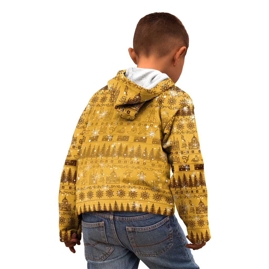 Merry Christmas Australia Kid Hoodie Xmas Travel Map - Aussie Hoodie