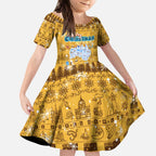 Merry Christmas Australia Kid Short Sleeve Dress Xmas Travel Map - Aussie Hoodie