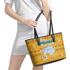 Merry Christmas Australia Leather Tote Bag Xmas Travel Map - Aussie Hoodie