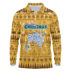 Merry Christmas Australia Long Sleeve Polo Shirt Xmas Travel Map - Aussie Hoodie