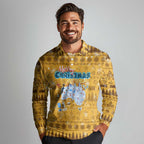 Merry Christmas Australia Long Sleeve Polo Shirt Xmas Travel Map - Aussie Hoodie