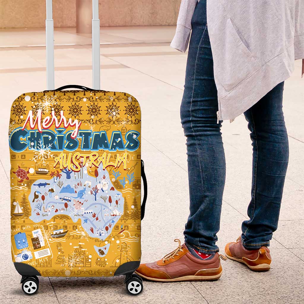 Merry Christmas Australia Luggage Cover Xmas Travel Map - Aussie Hoodie