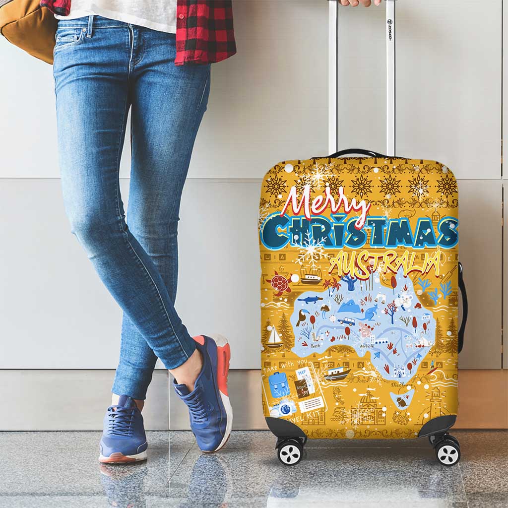 Merry Christmas Australia Luggage Cover Xmas Travel Map - Aussie Hoodie