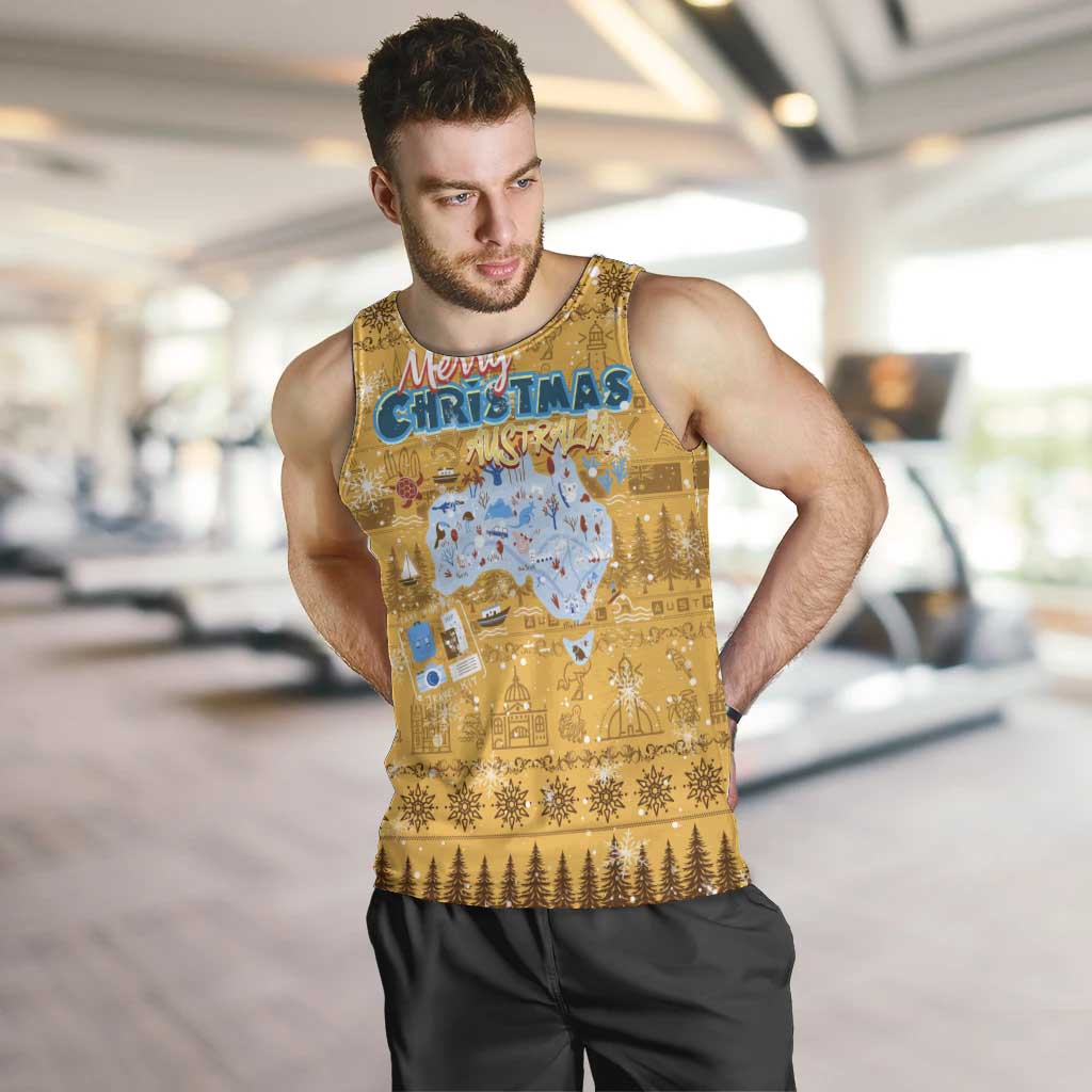Merry Christmas Australia Men Tank Top Xmas Travel Map - Aussie Hoodie