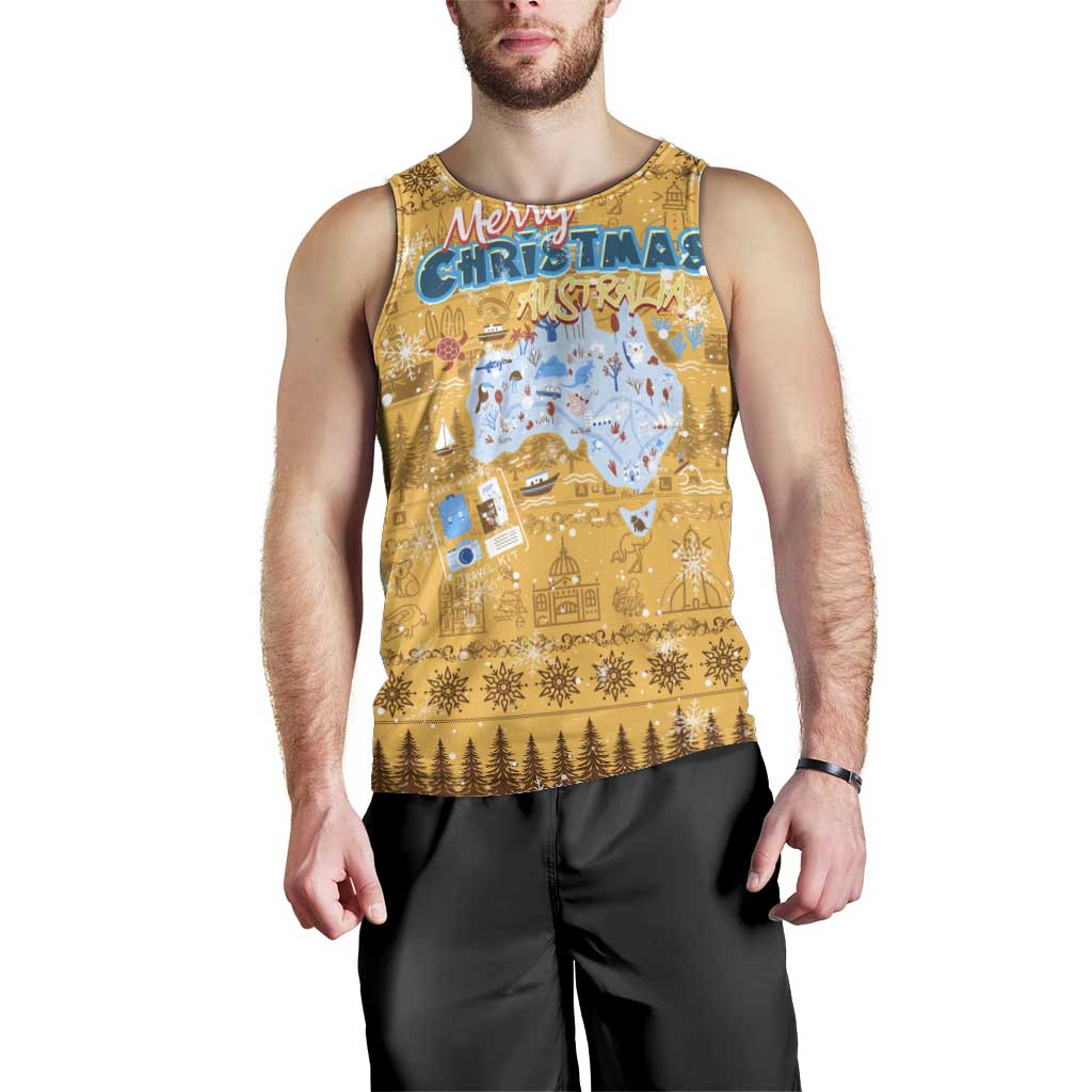 Merry Christmas Australia Men Tank Top Xmas Travel Map - Aussie Hoodie